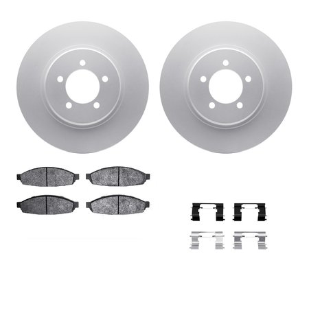 DYNAMIC FRICTION CO 4312-55004, Geospec Rotors with 3000 Series Ceramic Brake Pads includes Hardware, Silver 4312-55004